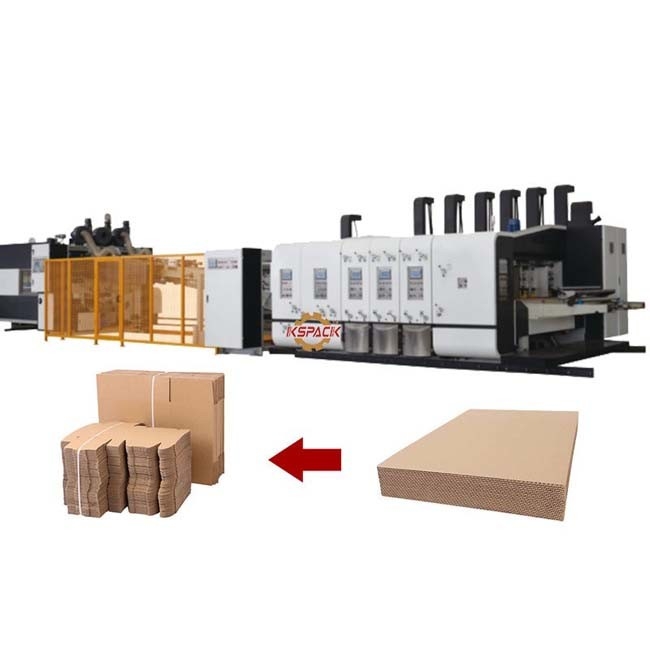 PLC Controlled Corrugated Carton Box Making Machine For Packaging